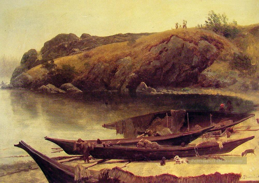 Canots Albert Bierstadt paysages ruisseaux Peintures à l'huile